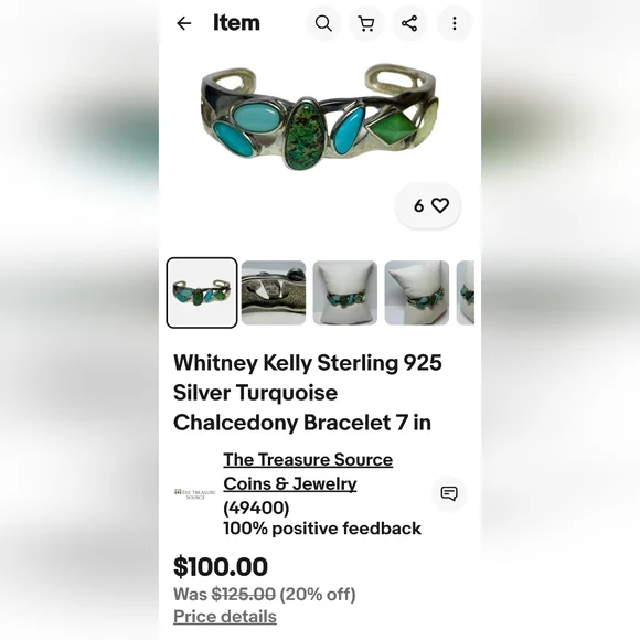 WHITNEY KELLY Sterling Silver Turquoise, Chrysocolla, Chalcedony Cuff Bracelet! - Picture 12 of 12